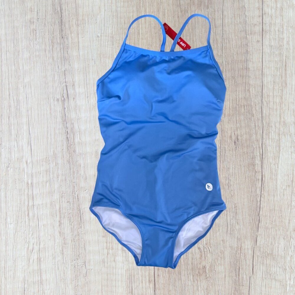 Baleaf Blue Athletic One-Piece Swimsuit UPF 50+ Training Suit NWT Size S